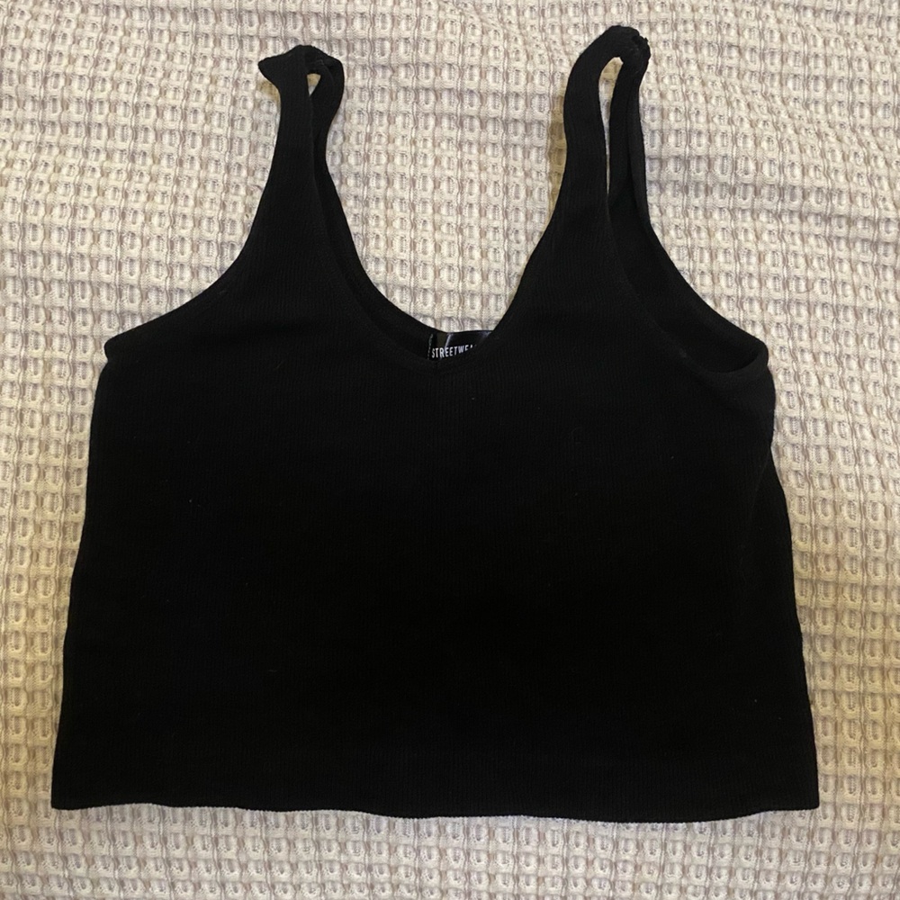 Ribbed Black Tank